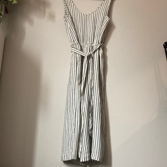Stripe mid calf summer jumpsuit - Picture 1 of 3